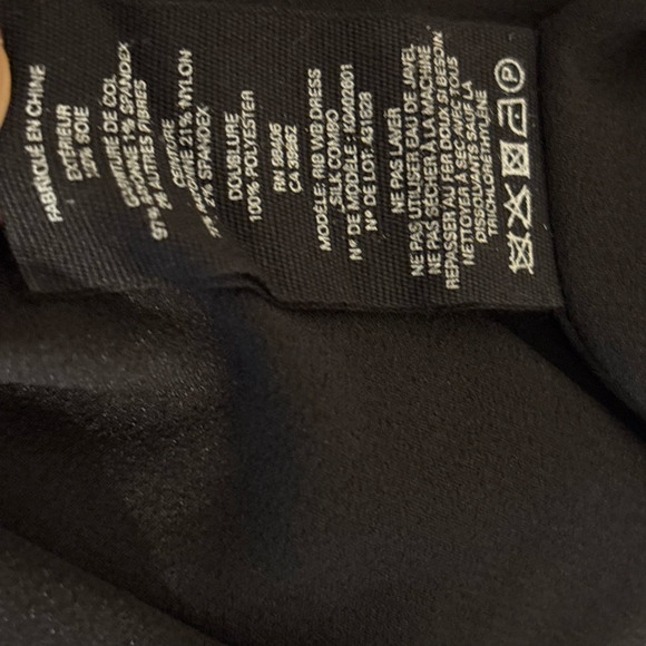 Women's Theory Black Rib Waistband Silk Combo Midi Dress S - Picture 15 of 16